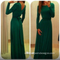 Real Sample Floor-Length Prom Party Gown 2014 Emerald Green Elegant Velvet Plus Size From Dubai Long Sleeve Muslim Evening Dress